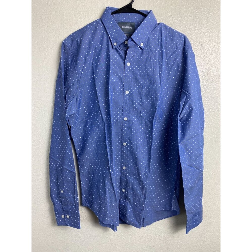 Bonobos‎ Mens Blue Tailored Fit Long Sleeve Button up Shirt size Large Career